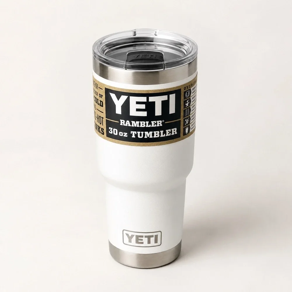 YETI Rambler 30 oz Tumbler White Stainless Steel Vacuum Insulated MagSlider Lid